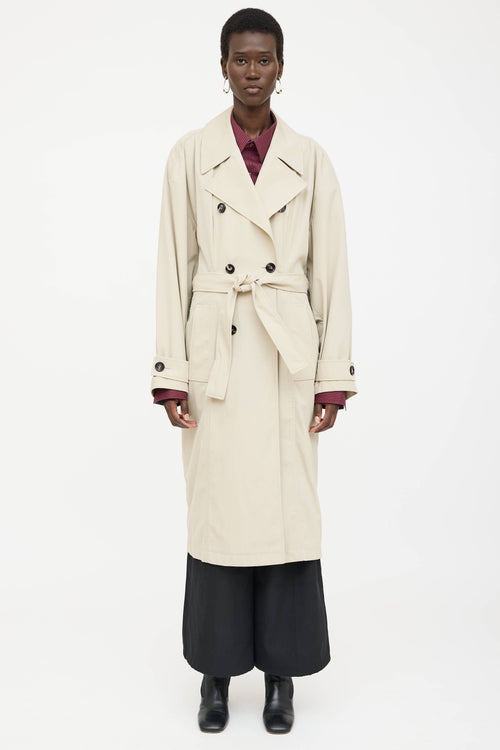 Bottega Veneta Double Breasted Belted Trench Coat