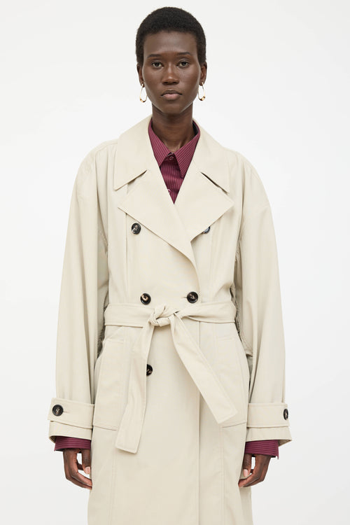 Bottega Veneta Double Breasted Belted Trench Coat