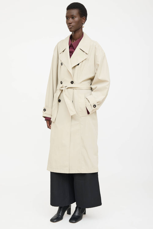 Bottega Veneta Double Breasted Belted Trench Coat