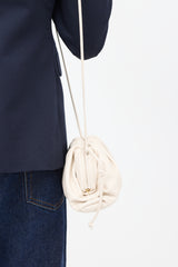 Bottega Veneta Beige Leather Mini Pouch Crossbody Bag