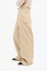 Bottega Veneta Fall 2020 Beige Wide Leg Trousers