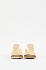 Bottega Veneta Beige Patent Leather Stretch Mule