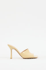 Bottega Veneta Beige Patent Leather Stretch Mule