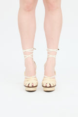 Bottega Veneta Raffia Platform Wedge Sandal