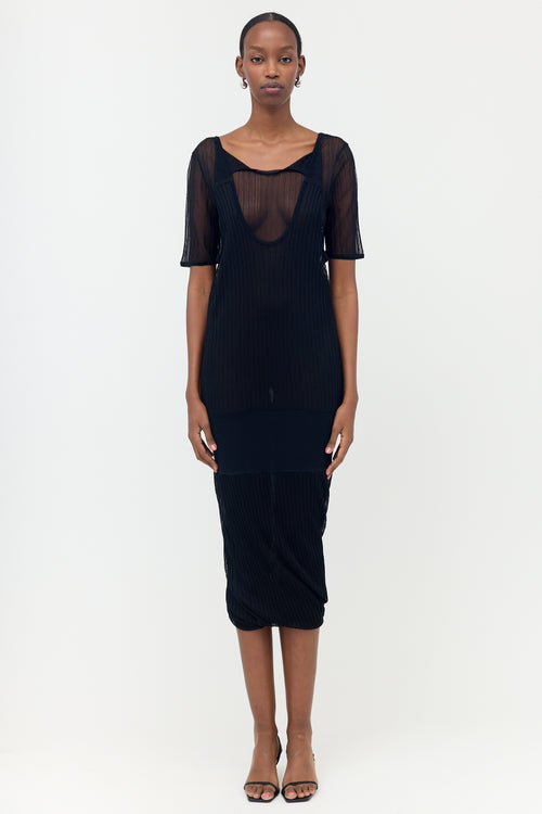 Bottega Veneta Silk Sheer Layered Dress