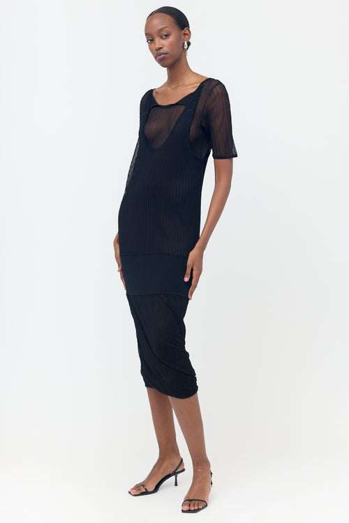 Bottega Veneta Silk Sheer Layered Dress