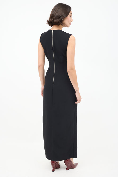 Bottega Veneta Black Corset Panel Maxi Dress