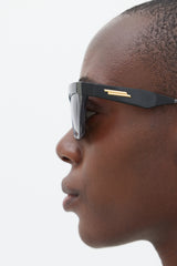 Bottega Veneta Black & Gold BV1056S Cateye Sunglasses