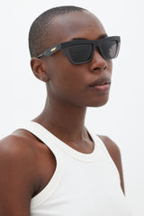 Bottega Veneta Black & Gold BV1056S Cateye Sunglasses