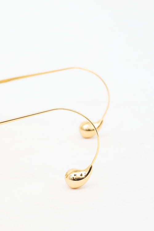 Bottega Veneta Black & Gold BV1273 Drop Aviator Sunglasses