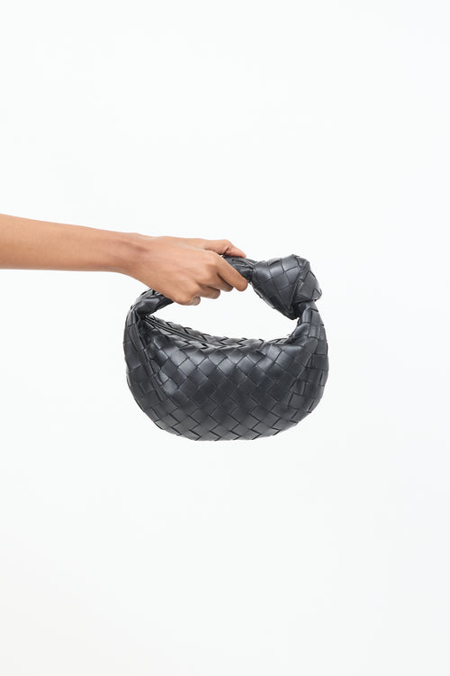 Bottega Veneta Black Intrecciato Leather Mini Jodie Bag