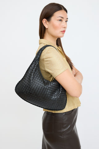 Bottega Veneta Black Leather Intrecciato Braided Bag