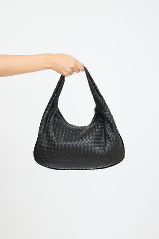 Bottega Veneta Black Leather Intrecciato Braided Bag