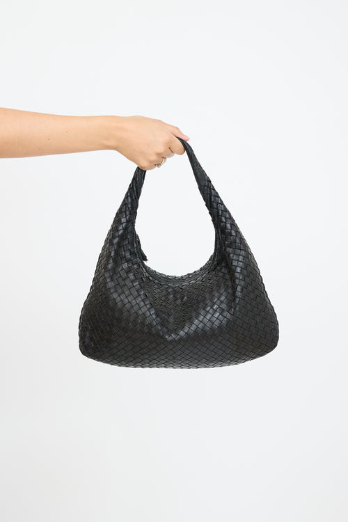 Bottega Veneta Black Leather Intrecciato Braided Bag