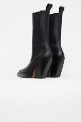 Bottega Veneta Black Leather Lean Chelsea Boot
