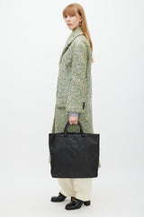 Bottega Veneta Black Perforated Leather Woven Tote Bag
