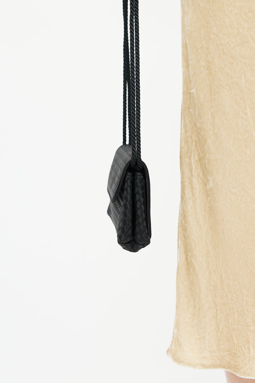 Bottega Veneta Black Satin Intrecciato Mini Bag