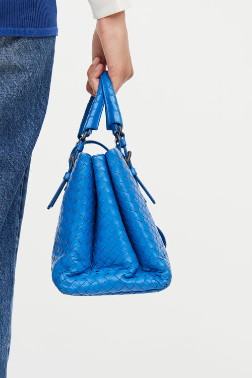 Blue Intrecciato Roma Tote Bag