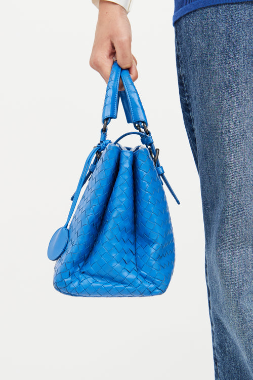 Blue Intrecciato Roma Tote Bag