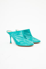 Bottega Veneta Turqouise Patent Leather Dot Sock Mule