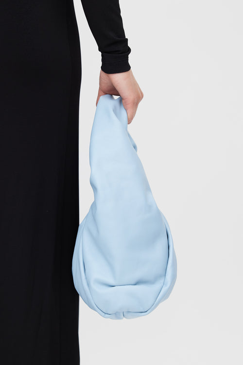 Bottega Veneta Blue Twisted Shoulder Pouch Bag