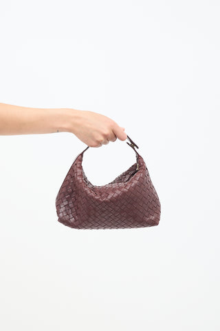 Bottega Veneta Brown Intrecciato Leather Snap Handle Bag