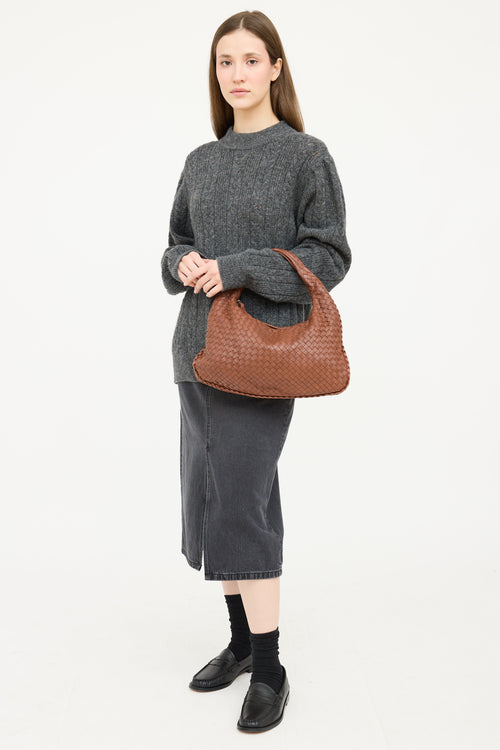 Bottega Veneta Leather Intreciatto Shoulder Bag