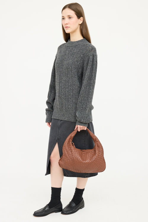 Bottega Veneta Leather Intreciatto Shoulder Bag