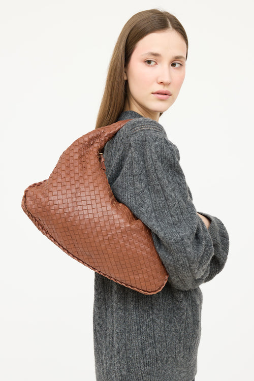 Bottega Veneta Leather Intreciatto Shoulder Bag