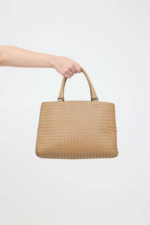 Bottega Veneta Leather Intrecciato Tote Bag