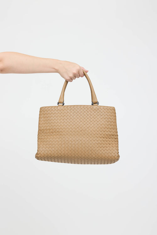 Bottega Veneta Leather Intrecciato Tote Bag