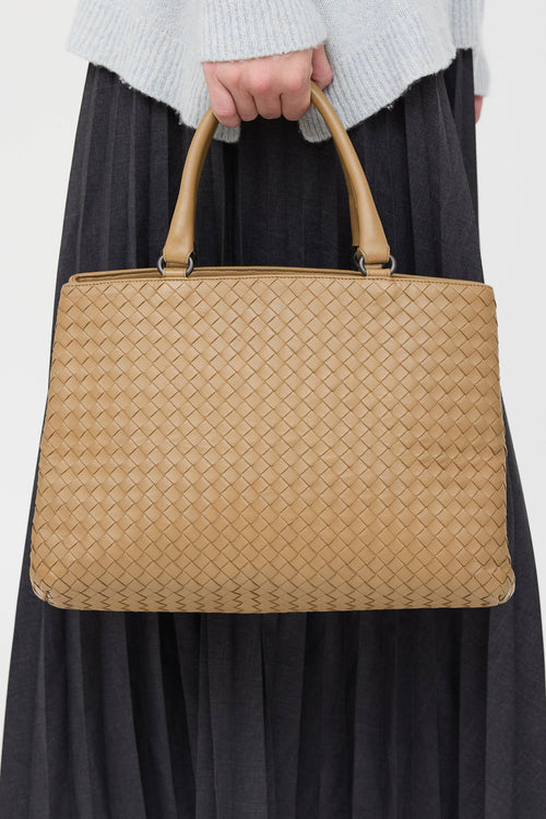 Bottega Veneta Leather Intrecciato Tote Bag