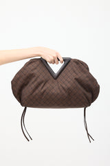 Bottega Veneta Brown Jacquard Large The Point Triangle Bag