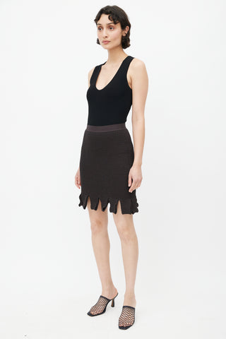 Bottega Veneta Brown Knit Tassel Skirt