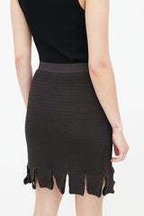 Bottega Veneta Brown Knit Tassel Skirt