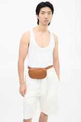 Bottega Veneta Brown Leather Intrecciato Belt Bag