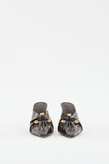 Bottega Veneta Brown Patent Leather Bunnie Gathered Mule
