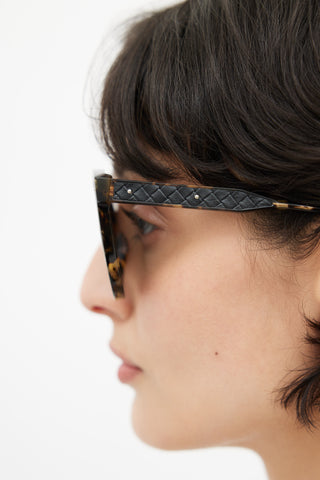 Bottega Veneta Brown & Black BV0035S Rounded Sunglasses