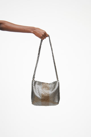 Grey & Brown Chainmail Flap Bag