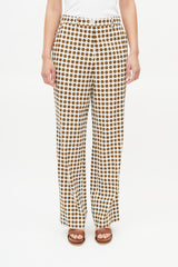 Bottega Veneta Cream & Brown Dots Trouser