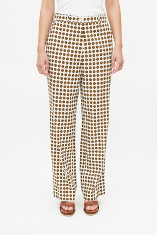Bottega Veneta Cream & Brown Dots Trouser