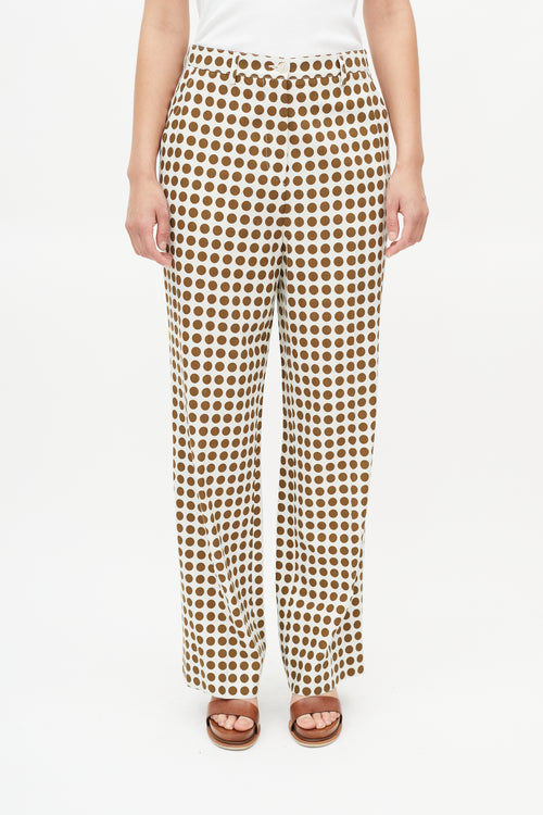 Bottega Veneta Cream & Brown Dots Trouser