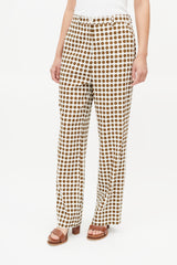Bottega Veneta Cream & Brown Dots Trouser