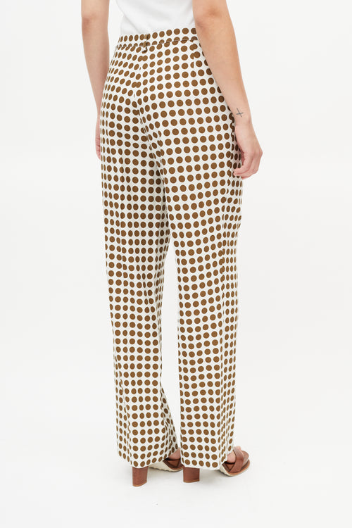 Bottega Veneta Cream & Brown Dots Trouser