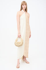 Bottega Veneta Cream Nappa Leather Mini Tublar Double Knot Bag