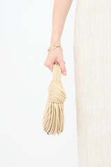 Bottega Veneta Cream Nappa Leather Mini Tublar Double Knot Bag