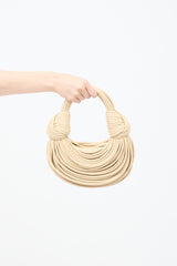 Bottega Veneta Cream Nappa Leather Mini Tublar Double Knot Bag