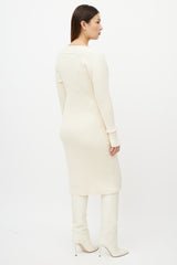 Bottega Veneta Resort 2020 Cream Silk Ribbed Dress