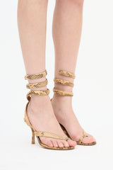 Bottega Veneta Embossed Leather Spiral Heel