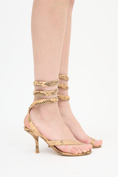Bottega Veneta Embossed Leather Spiral Heel